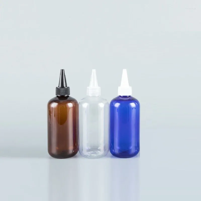 収納ボトル10pcs/lot 250ml空のドロッパーボトルプラスチック補充可能なスクイーズペットの接着剤付き蓋付き液体インクオイル