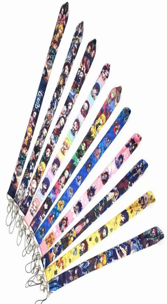 Anime Demon Kimetsu No Yaiba Neck Strap Lanyard Mobile Phone Key Chain Id Badge Key Chains9552879