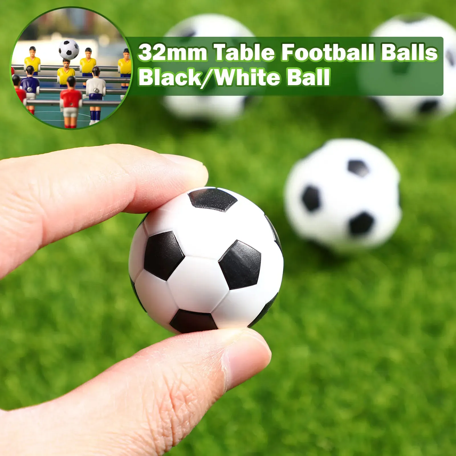 6pcs 32mm Table Soccer Footballs Replacements Mini Black and White Soccer Balls black and white football Table Soccer playiing 240127