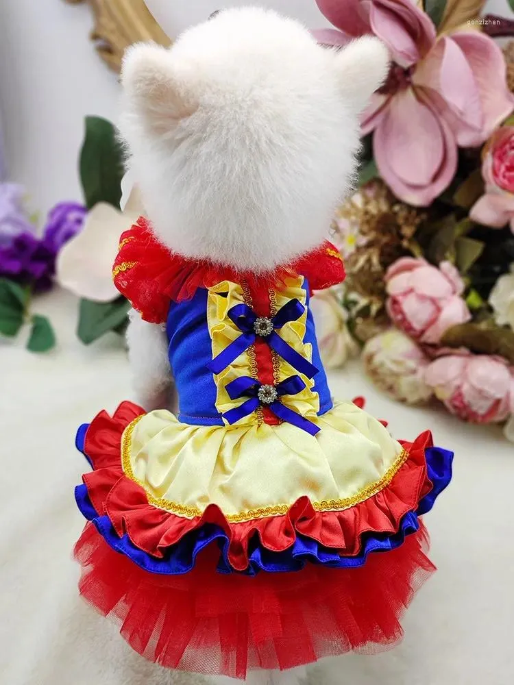 Cão vestuário artesanal roupas vestido pet suprimentos clássico conto de fadas cosplay traje tutu bolha saia vestido de baile festa feriado dia das bruxas