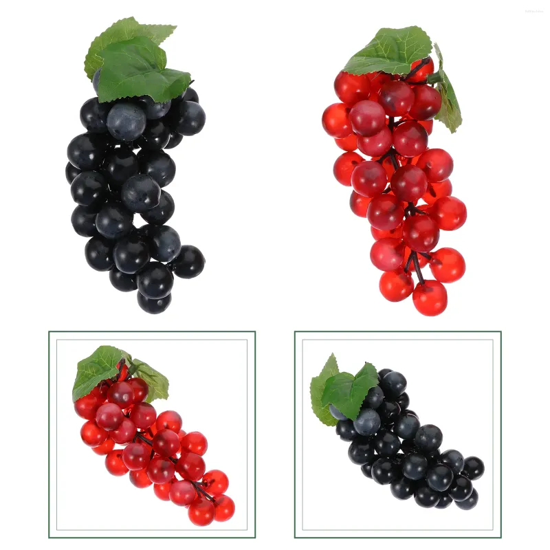 Decorazione per feste 2 pezzi Modello di uva Ornamento di frutta Decora oggetti di scena Po Giocattolo educativo precoce Imitazione di plastica