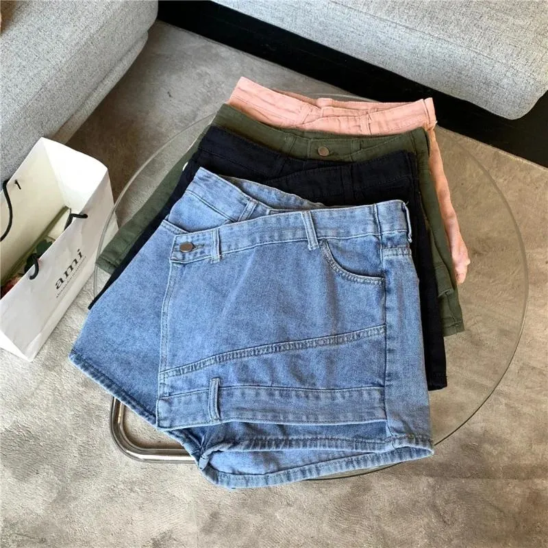 Women's Shorts Summer 2024 Large Size High Waist Denim Skirt Irregular A Word Thin Wide Leg Short Loose Skinny Pants