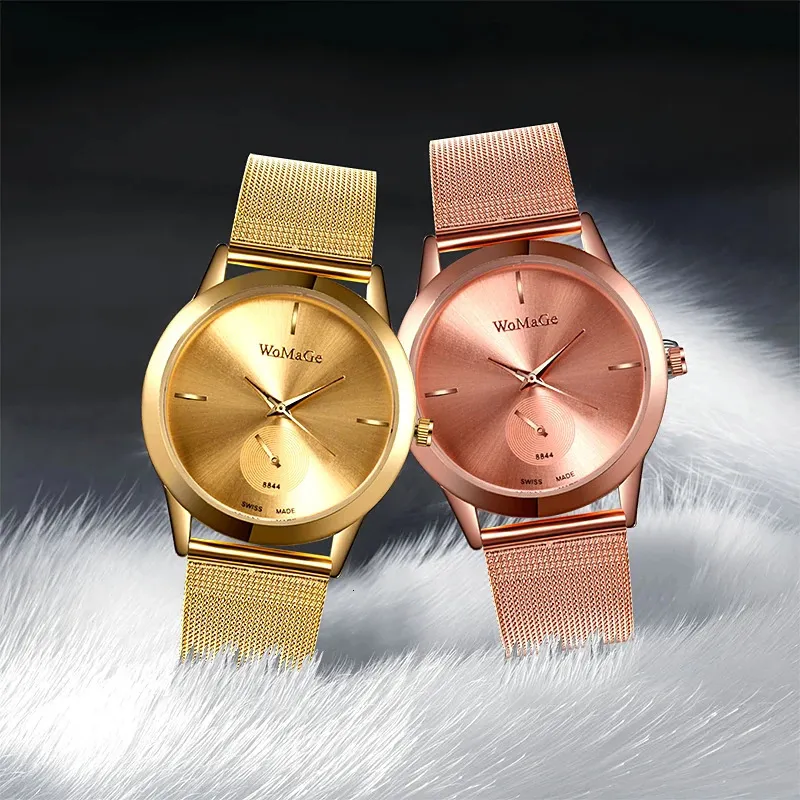 Женские часы Бренд WOMAGE Роскошные модные женские часы Простые дизайнерские кварцевые часы высокого качества для женщин Наручные часы 240127