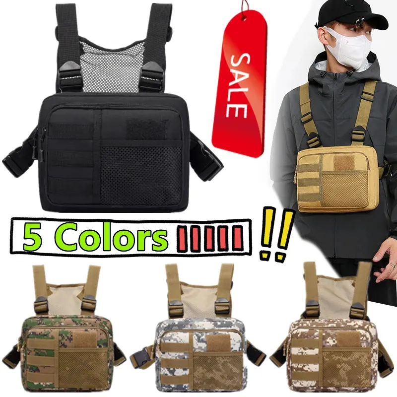 Multifunktion Tactical Vest Unisex Chest Rig Bag Fashion Men Hip-Hop Streetwear Chest Påsar Vattentät Oxford Sport Ryggsäck 240119