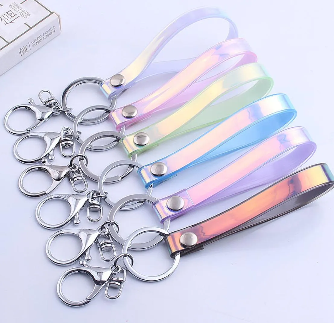 Laser Magic Color Leather Cord Lanyard Keychain Neck Straps for Car Bag USB Camera Pendant Hang Rope Mobile Phone Strap4366304