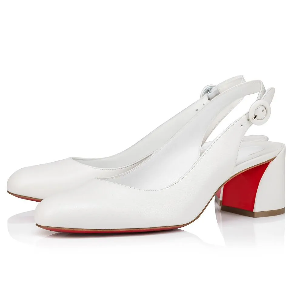 Rouge Desugner Sandales Chaussures So Jane Sling Cuir De Veau Verni Femmes Slingback Lady Bout Rond Quotidien Marche Confort Chaussures EU35-44 Boîte D'origine