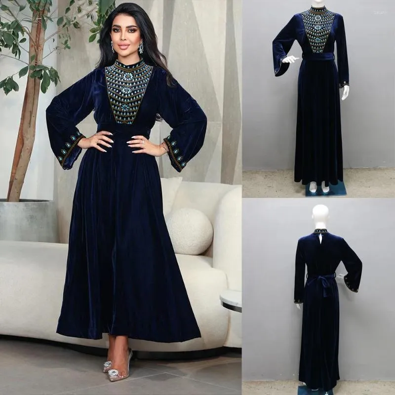 Vêtements ethniques Ramadan Abaya Arabie Saoudite Turquie Islam Musulman Robe de velours Vêtements de prière Abayas pour femmes Kaftan Robe Femme Musulmane