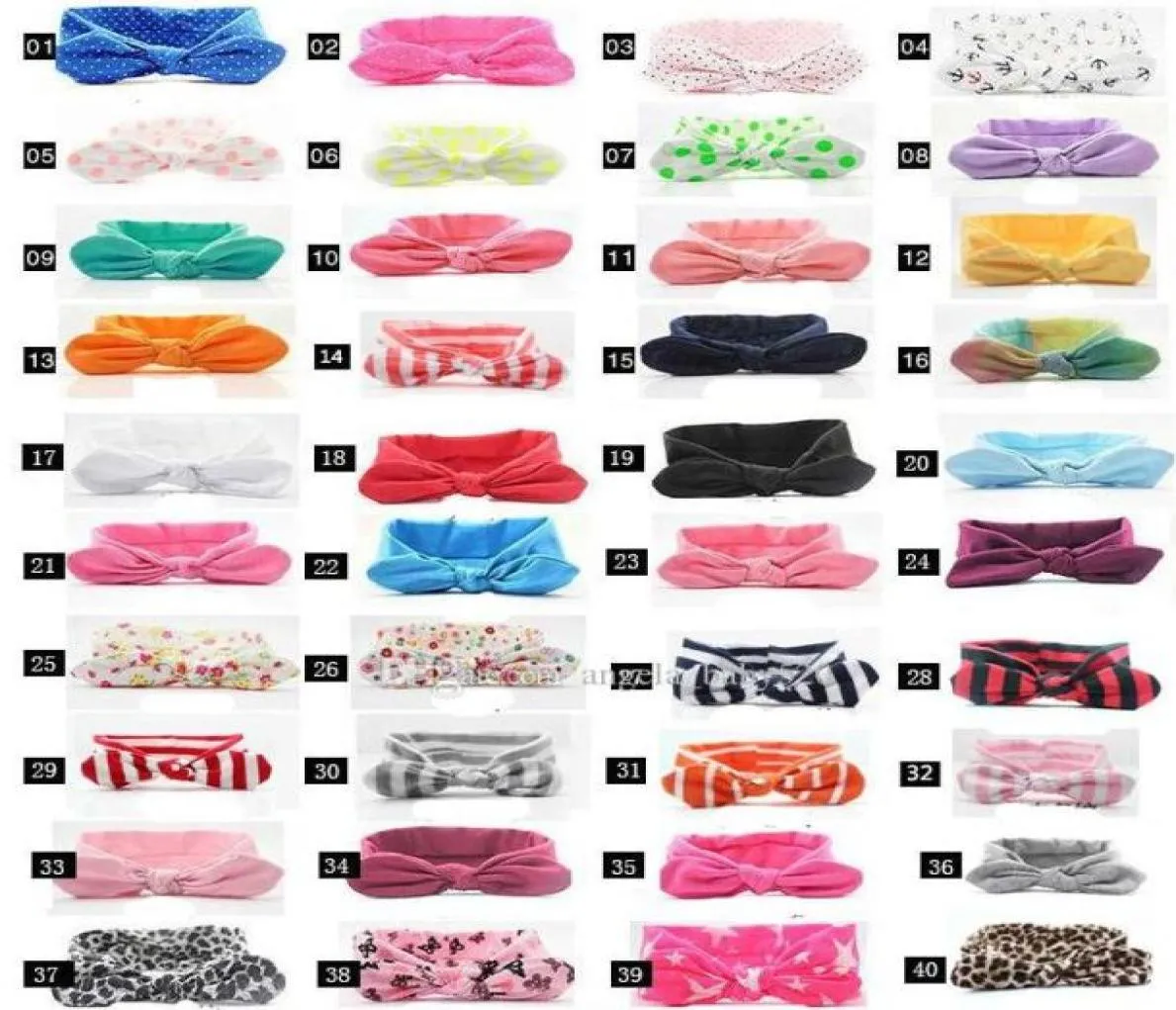 52 cores natal faixa de cabelo boêmio algodão menina bebê arco bandana onda ponto turbante cabeça envoltório ed macio faixa de cabelo headbands7565500