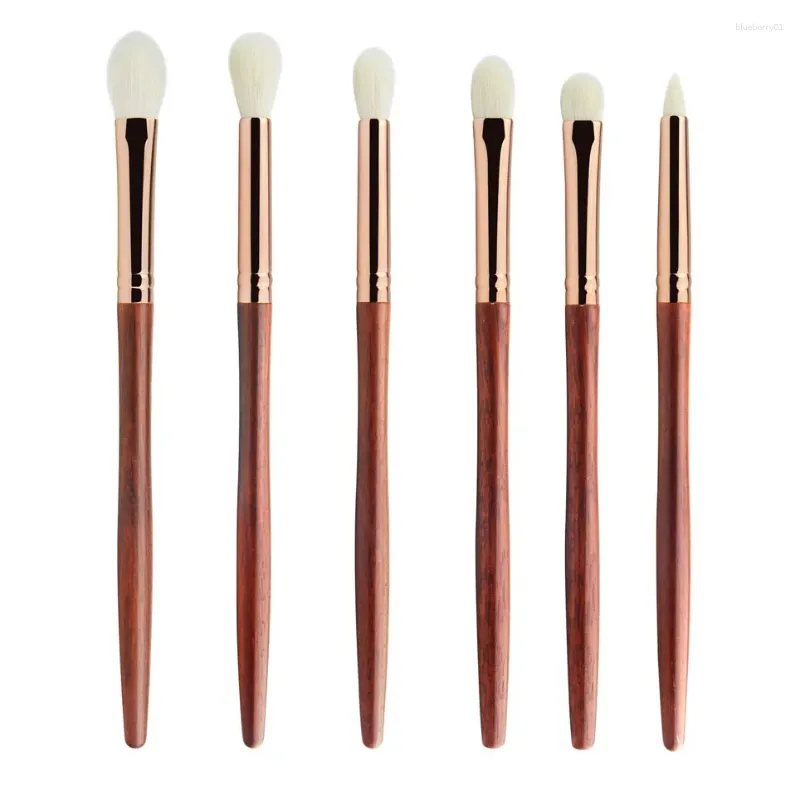 Pinceaux de maquillage L99 ensemble de pinceaux professionnels faits à la main 6 pièces Kit de maquillage en bois de santal rouge doux en poils de chèvre Saikoho ombre à paupières