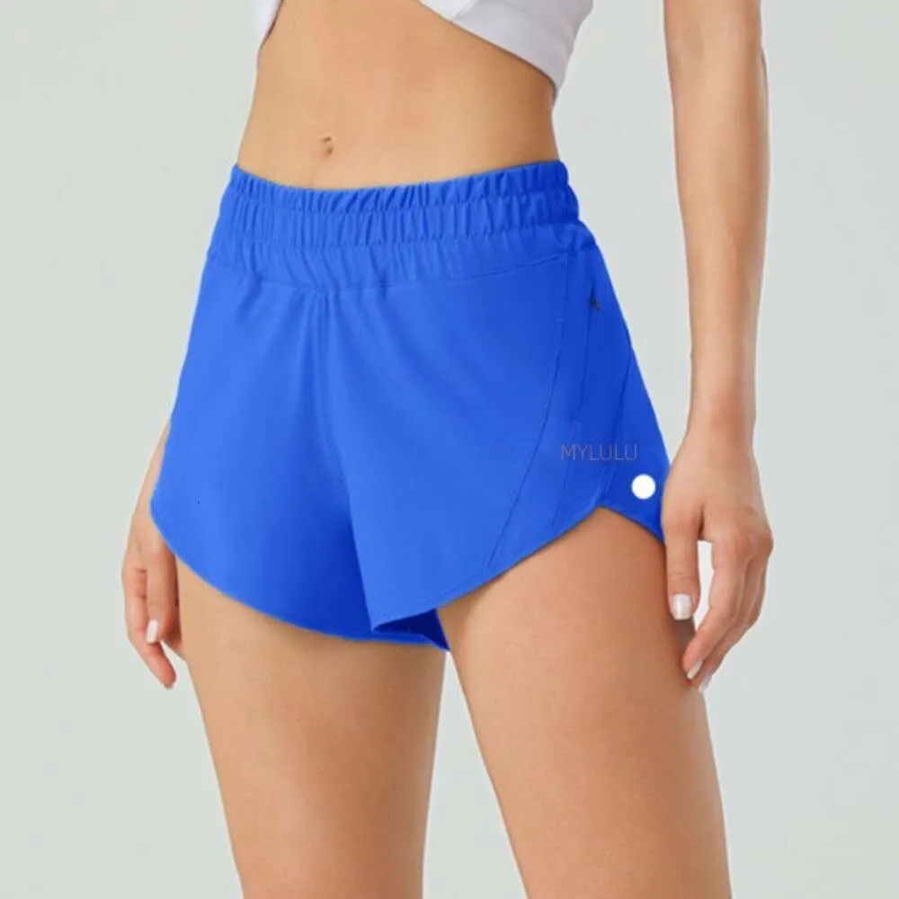 Lu Womens Sports Yoga Shorts High-Rise Lined Pockets Shorts Fitness Wear Whom Short Pants Girls Runing ElasticLu88240ランニングエラスティックパンツスポーツウェアポケット