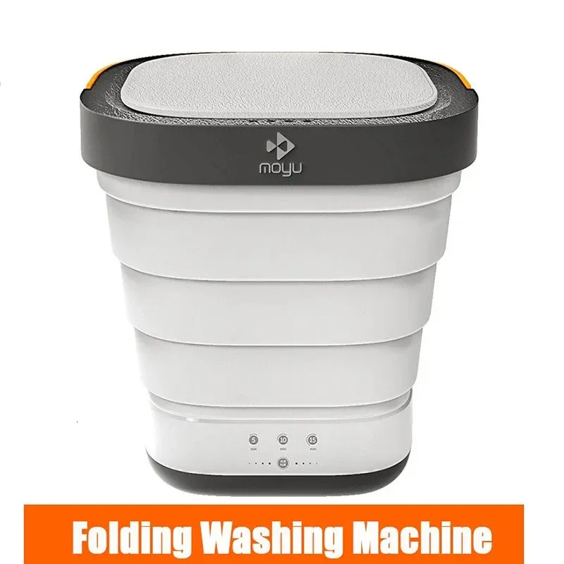 Portable 220V pliant vêtements Machine à laver seau maison voyage conduite autonome Tour sous-vêtements Mini pliable laveuse 240131