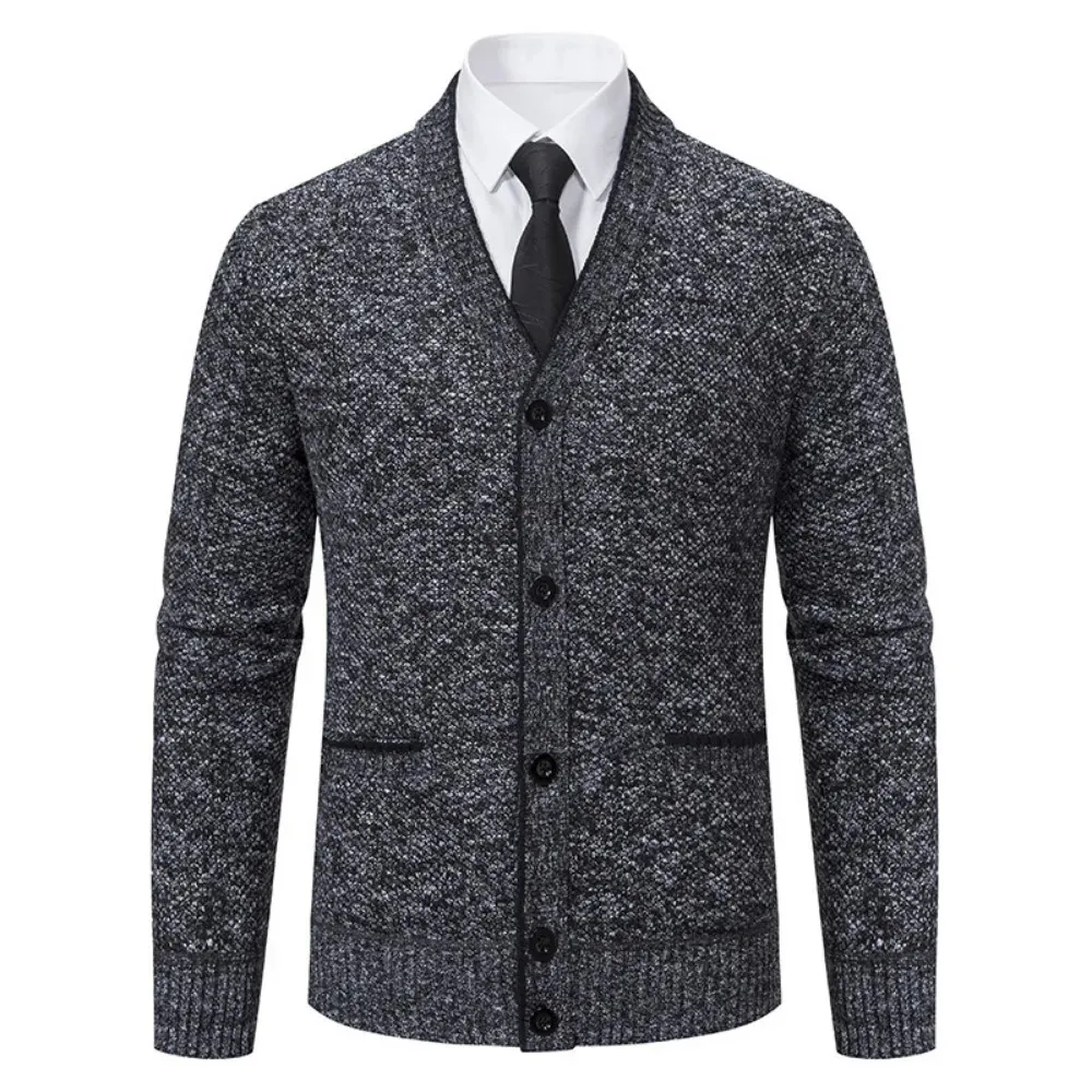Jesienna zima marka mody SWEATER Men Men Cardigan Black Korean Casual Coats Kurtka męska odzież 240130
