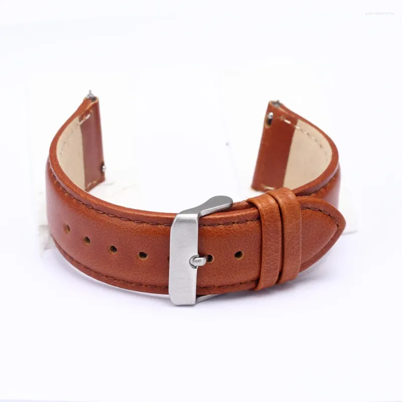 Watch Bands 22mm Strap Brown Genuine Leather Top Grain Watchband With Quick Release Open Spring Bars
