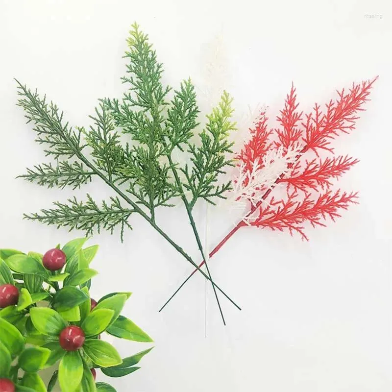 Decorative Flowers 5 Pieces Of Simulated Plants Green Leaves Artificial Wedding Christmas Hand Held Flower Arrangement And Grass Decor