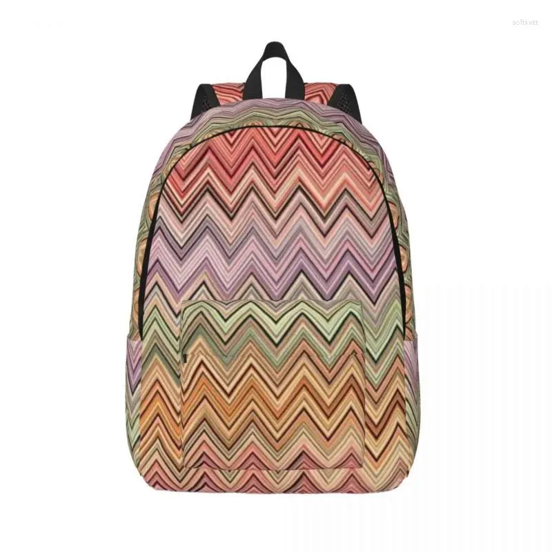 Zaino Boho Zaini in tela contemporanei vintage Multicolor Modern College School Borse da viaggio Bookbag Adatto a laptop da 15 pollici