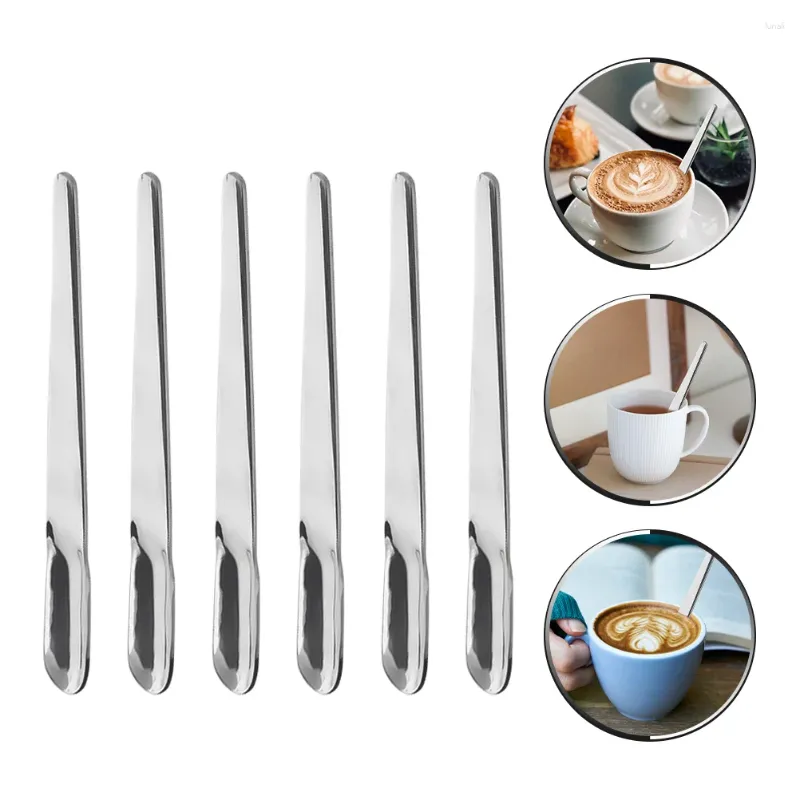 Coffee Scoops 6 Pcs Stainless Steel Spoon Small Spoons For Cake Mini Dessert Soup Stirring Practical