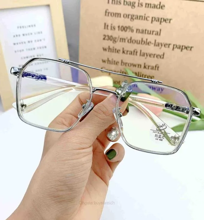 Designer CH Solglasögon ramar hjärtan Mens Nya anti Blue Light Glasses Metal Myopia Chromes Women Luxury Cross Geryeglass Frame Top Q6320199