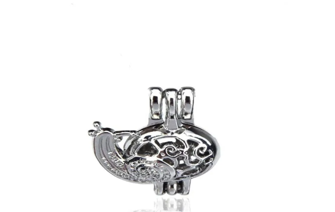 10pcslot argent alliage escargot beauté animale huîtres perles Cage médaillon pendentif aromathérapie parfum huiles essentielles diffuseur82061029440854