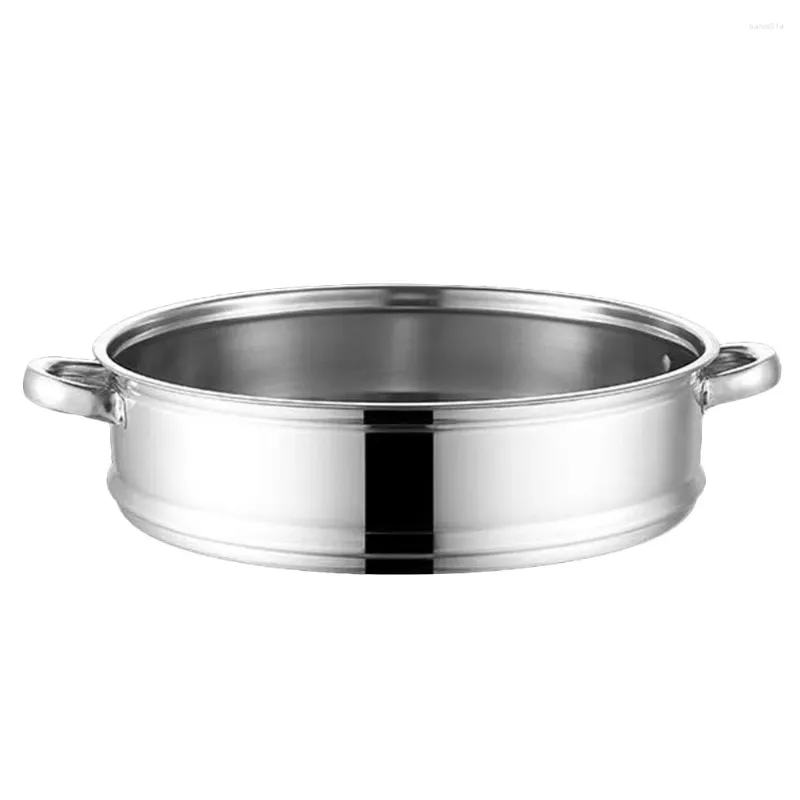 Wok à vapeur Dim Sum à double chaudière et grille de cuisson à la vapeur (fond rond de 32 cm (avec oreilles)) marmite à vapeur pour cuiseur à riz