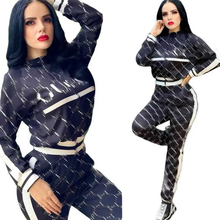 GGGG Women's TrackSuits 2024 Projektantka J2597 Women Sports Fashion Druku