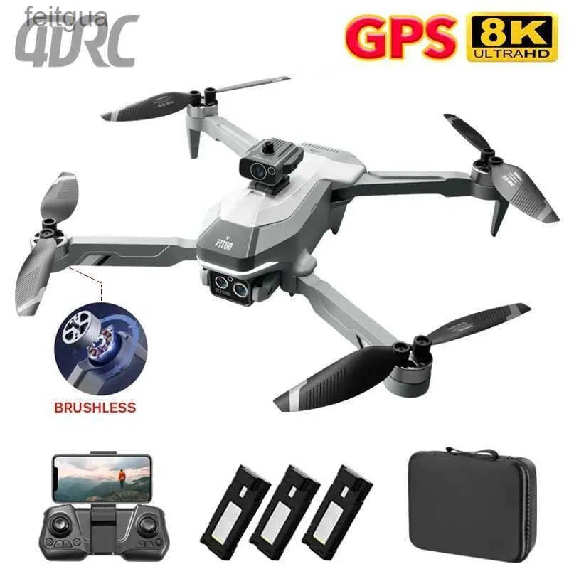 Дроны Новый M2 PRO RC Drone 8K Professinal с двойной камерой Оптическая локализация потока Предотвращение препятствий GPS Квадрокоптер Подарочная игрушка YQ240213