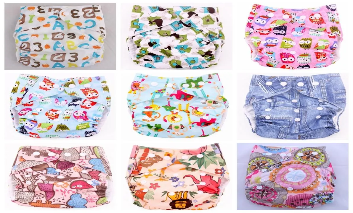 Cartoon Animal Baby Diaper Covers AIO Cloth nappy TPU Cloth Diapers Colorful Zoo 40 color u pick3744299