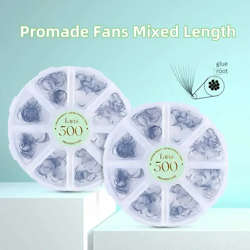 Eastern Beauty 500 1200Fans Premade Loose Fans Mix 8-16 Extensions de cils en éventail lâches Promade Volume Fans C D CC Curl Cils 240119