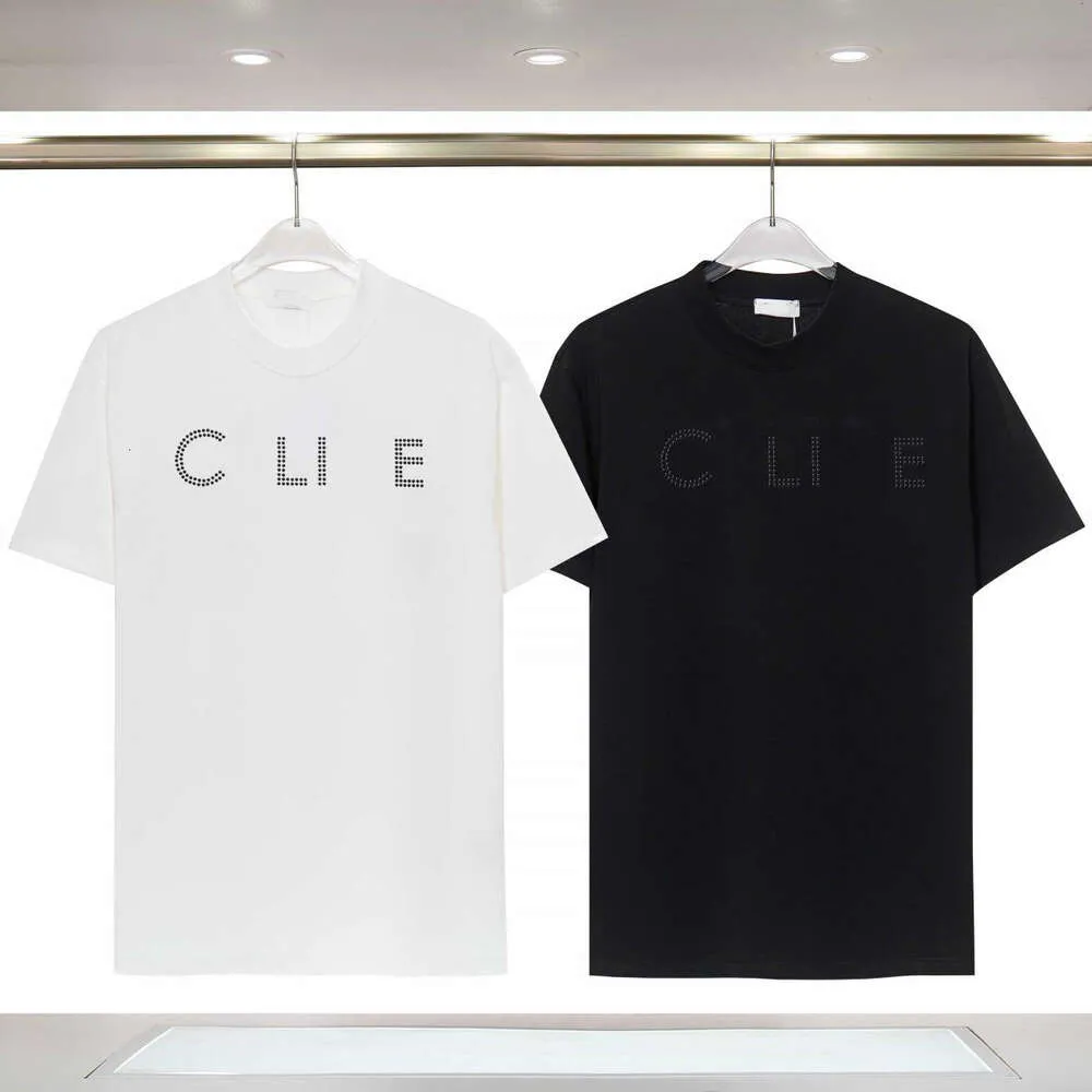 Классическая мужская футболка Celins с короткими рукавами, весна/лето 2023, расшитая бисером, как для мужчин, так и для женщин, элитный стиль