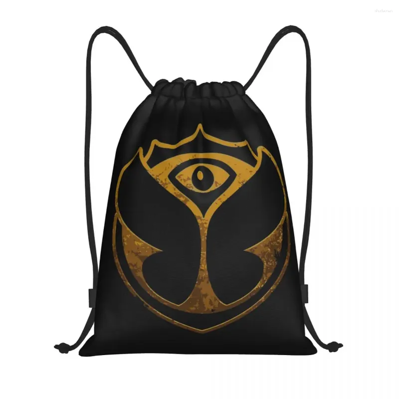 Shopping Bags Tomorrowland Drawstring Backpack Sports Gym Bag For Women Men Electronic Dance Funny Print Sackpack