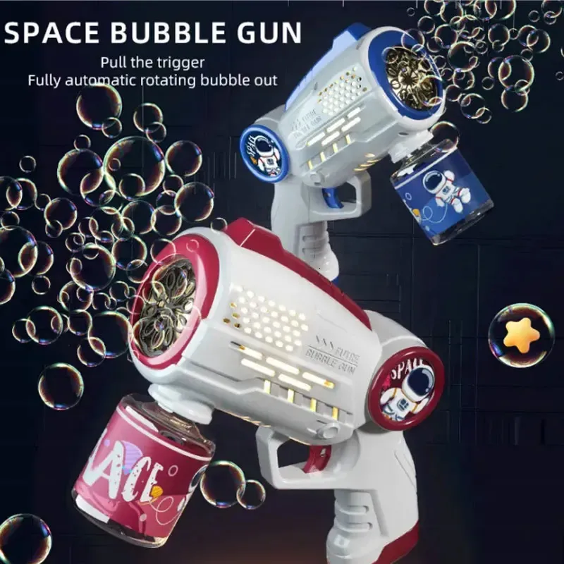 Automatic Bubble Gun Shooter Soap Making Machine Children Electric Generator Bath Toys for Kids Outdoor Party Game 240202