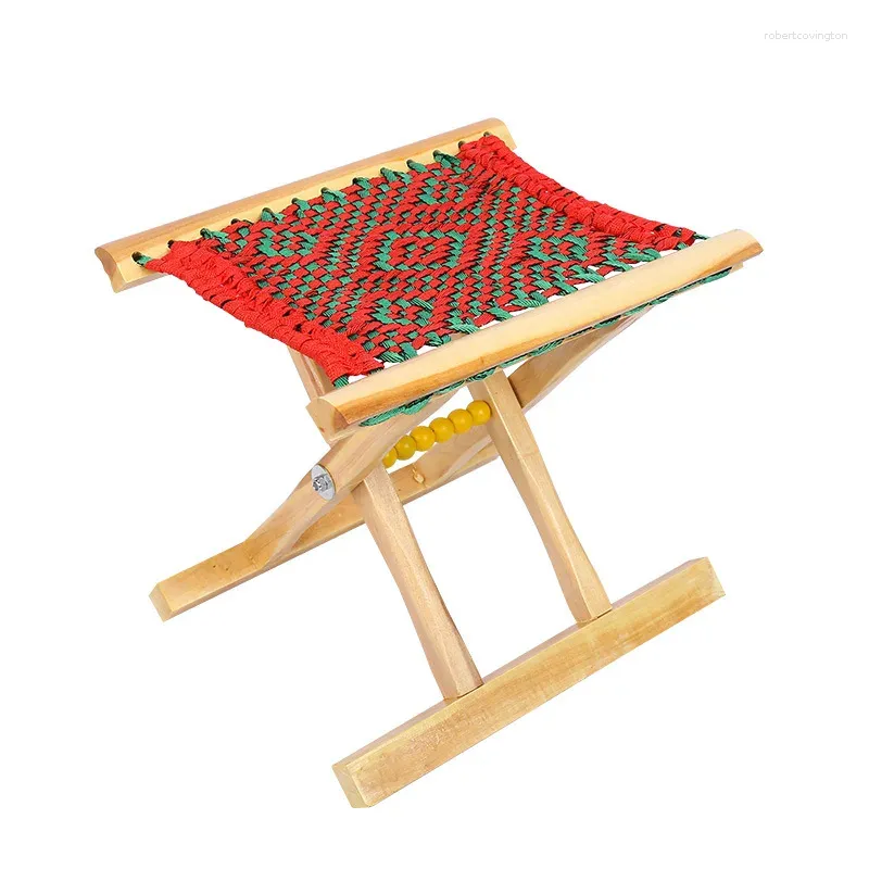 Kamp mobilyaları eski moda dış mekan katlanır tabure odun katı sandalye barbekü hanehalkı taşınabilir balıkçılık tezgahı