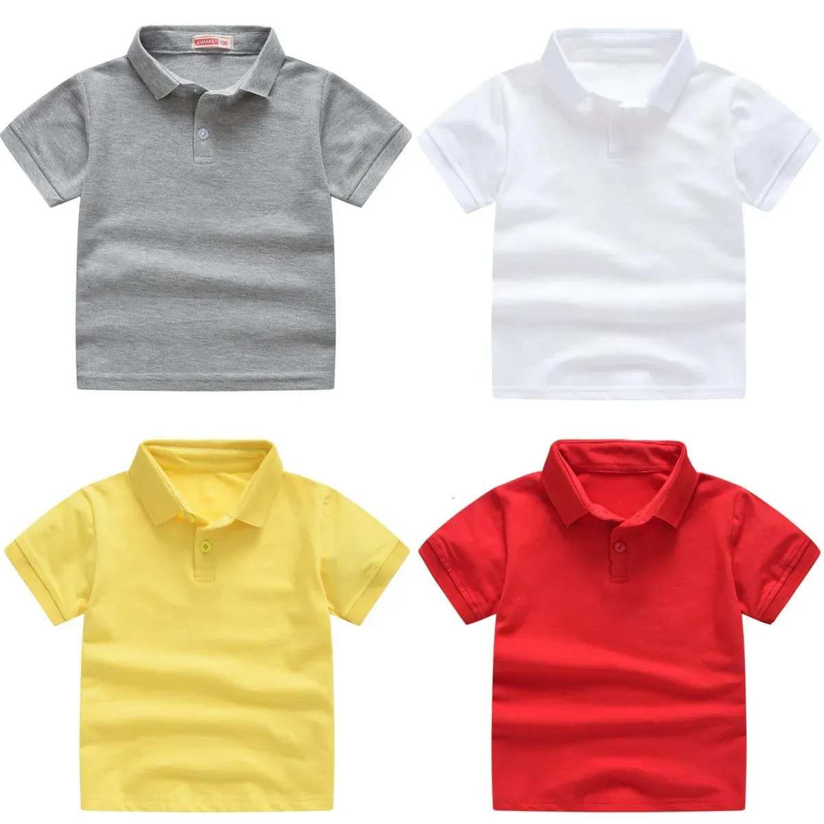 2-9y Childrens Polo Shirt Summer Boy Girl Cotton TeesBaby CasuareTシャツソリッドカラートップ衣装子供服240131