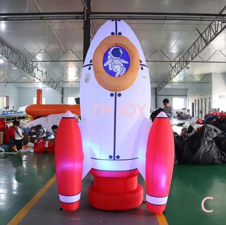 commercio all'ingrosso aria libera nave a porta attività all'aperto 2,5 m di altezza mostra pubblicità decorazione modello palloncino gonfiabile razzo spaziale