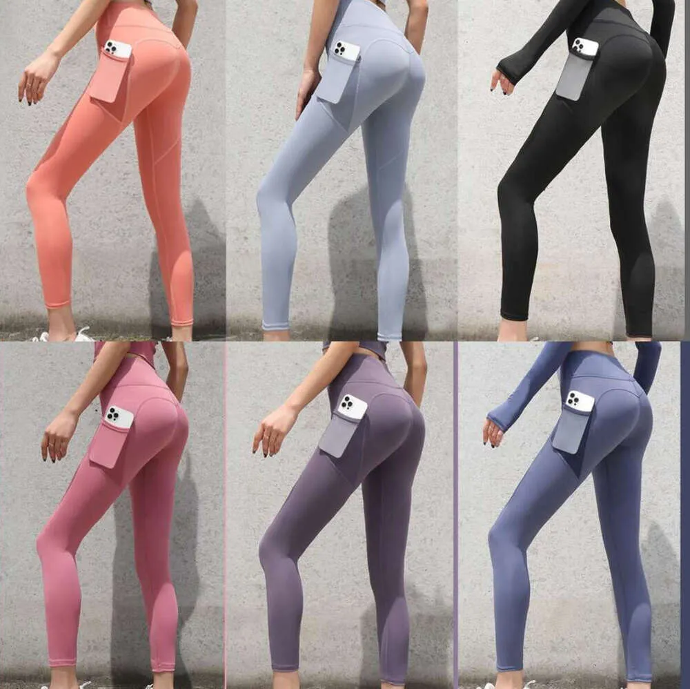 Lululemen Pant Align Yoga Outfit Leggings Mulheres Push Up Wear Sports Feminino Jogger Calças Malha Bolso Treino Collants Plus Scrunch 5500ess