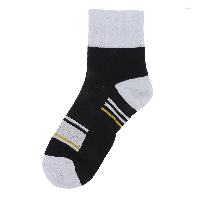 Meias masculinas 1 pares de alta qualidade puro algodão primavera listrado casual anti-odor run sports men presente