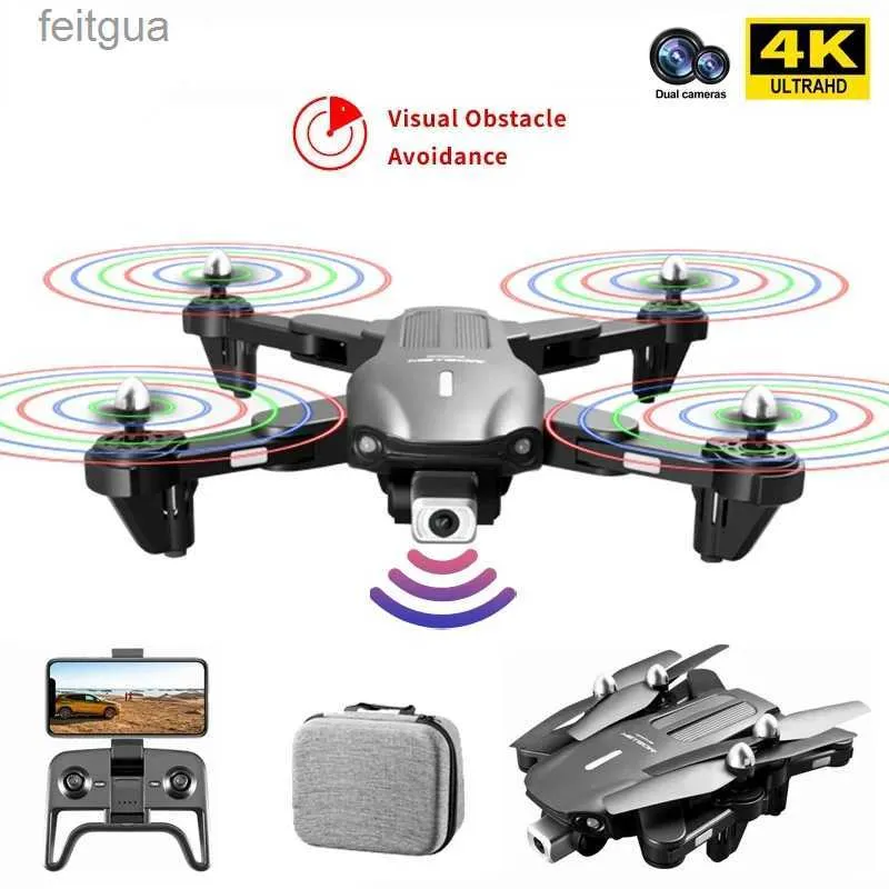 Drones K106 Drone 4K HD double caméra flux optique positionnement évitement d'obstacle visuel LED hélice lumière photographie RC Quadcopter YQ240211