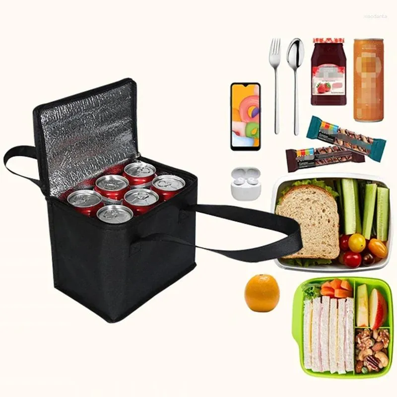 Dinnerware Portable Lunch Cooler Folding Bags Insulation Picnic Ice Pack Thermal Bag Outdoor Beach Camping Drink Carrier Tableware
