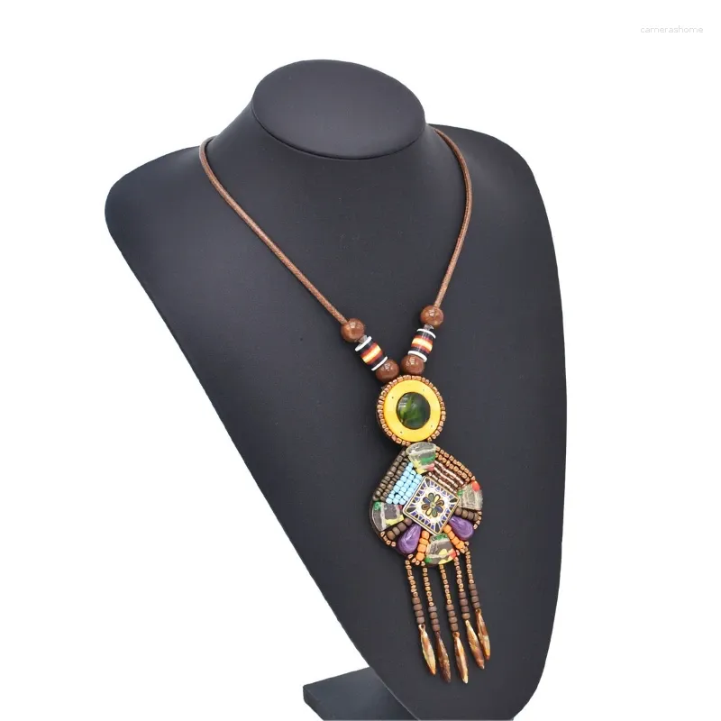 Hänghalsband tibetansk etnisk stil halsband mongoliska exotiska su smycken po tillbehör film och tv -retro halschain