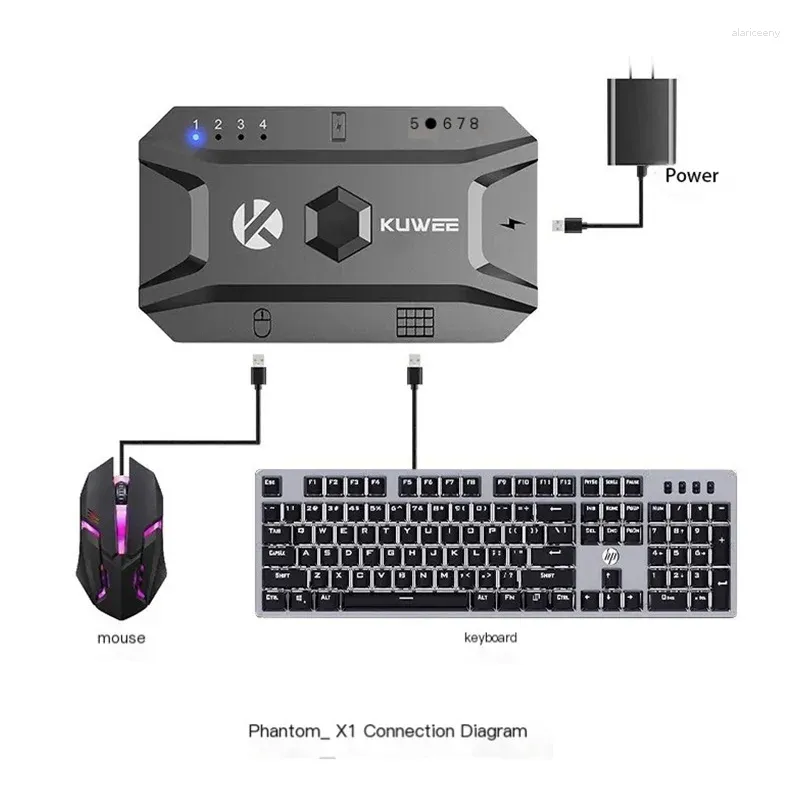 Tangentbord och mus Bluetooth -adapter ändrades från trådbundna till trådlösa kapabla att ansluta 8 enheter