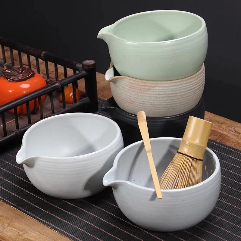 Matcha Bowl Japońska ceramiczna miska herbaty retro japońskie zestaw herbaty kung fu herbatę Zestaw herbaty akcesoria 240130