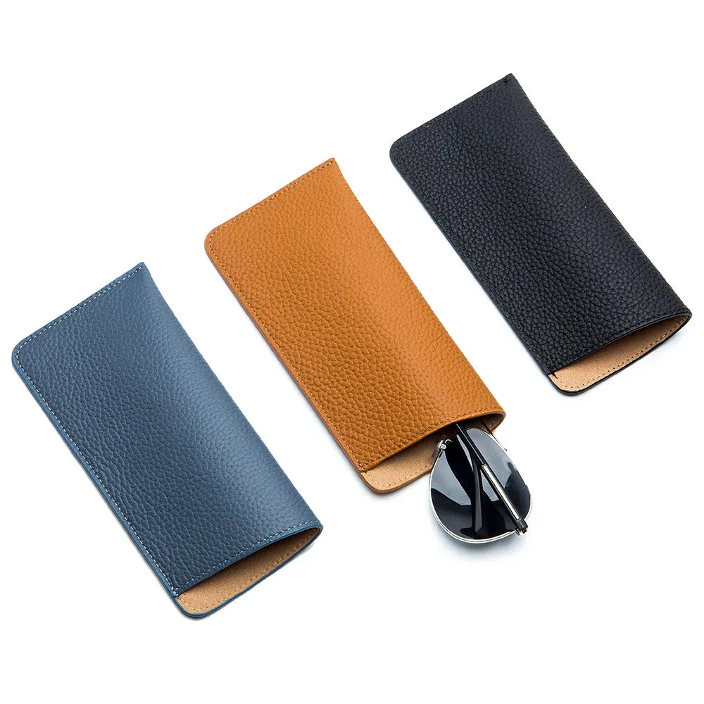 Genuine Leather Glasses Bag Case For Man Women Sunglasses Storage Holder Pouch Ultrathin Eyeglasses Box Eyewear Protector 240118