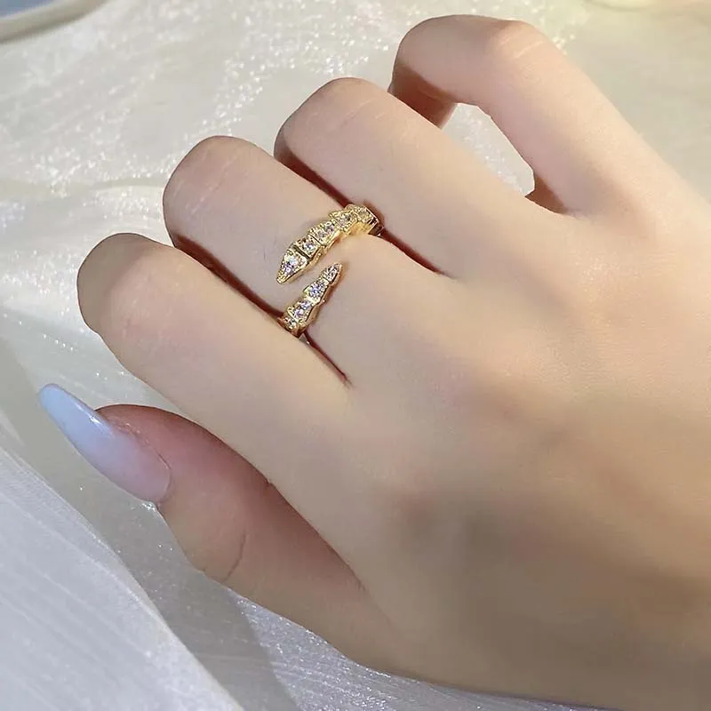 Lover Band Ring Snake Rings Geometry Ring 12 Style Open Ring 18K Gold Plated Size 6 7 8 9 Ring Twist Rings with Box Anillos Ring Anillo Ring 3 Color Ring Set Gift Present