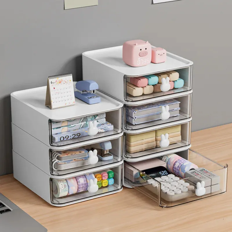 Stackable Desktop Storage Box Organizer Drawer Sundry Container Stationery Case Home 240125