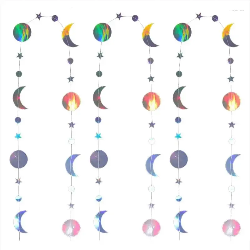 Dekoracja imprezy Eid Mubarak Garland Star Moon Circle Dot Crescent Hangings Streamer Banner muzułmanin Ramadan Home Part