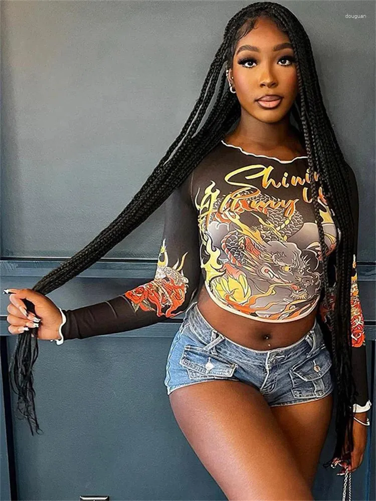 Y2K Crop Top T-Shirts - Wholesale Fashion, Long Sleeve