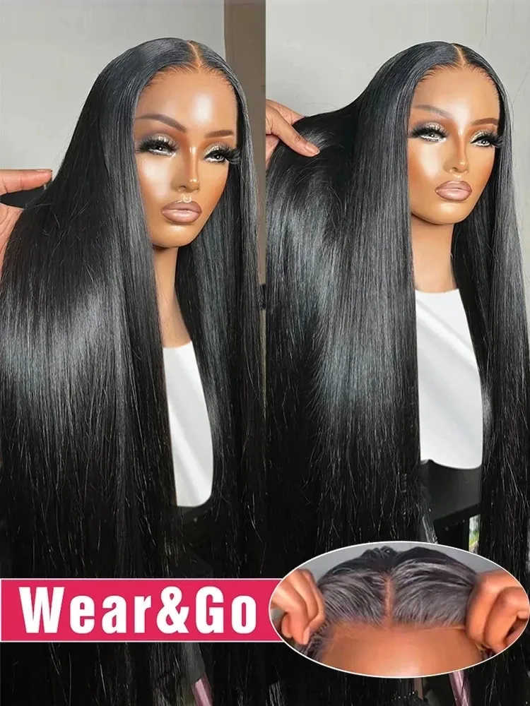 Glueless Preplucked Human Hair Wigs Ready To Wear And Go Straight 136 HD Lace Frontal Wig On Sale Clearance Pre Cut 240127