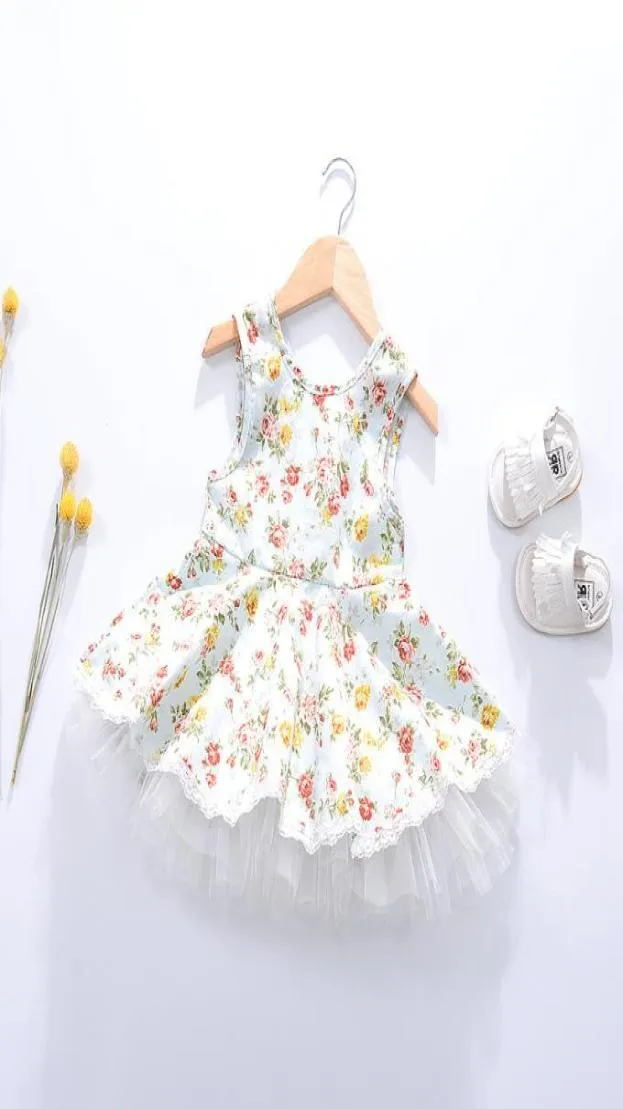 2020 nouvelles filles imprimé fleuri robe d'été couleur bonbon robe de soirée princesse occidentale mode occidentale mignon enfants robe de vacances6341781