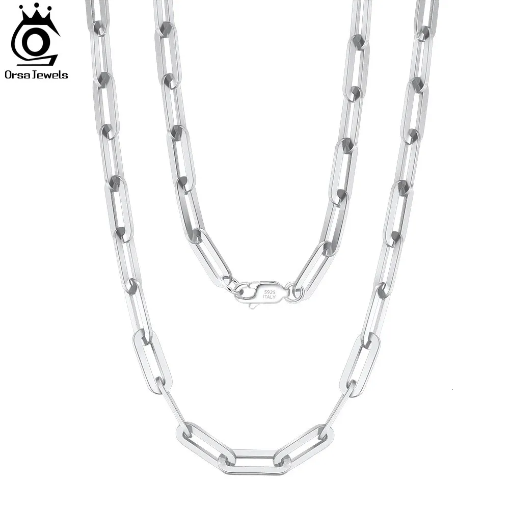 ORSA JEWELS véritable 925 en argent Sterling trombone chaîne de cou 69312mm chaîne à maillons de base collier pour hommes femmes bijoux SC39 240123