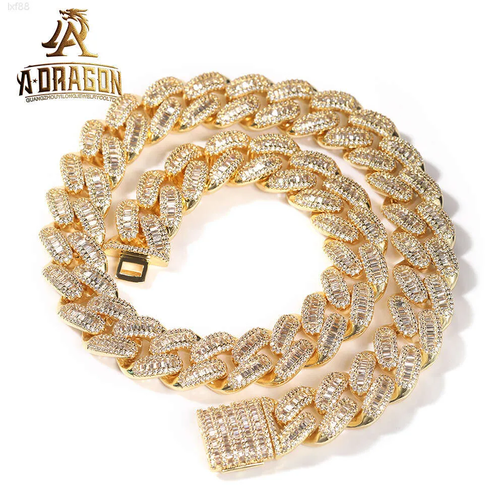 Hip Hop 18 catena a maglie cubane Vvs Moissanite collana personalizzata in oro placcatura in argento sterling 925 gioielleria raffinata