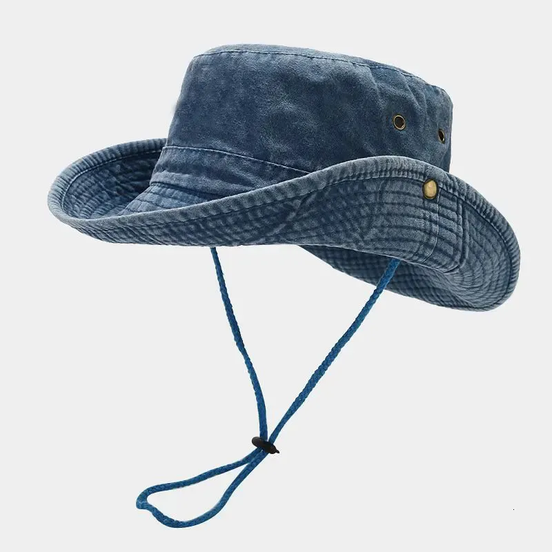 Cotton Bucket Hats Solid Color Fisherman Sun Caps... From  display picture 1
